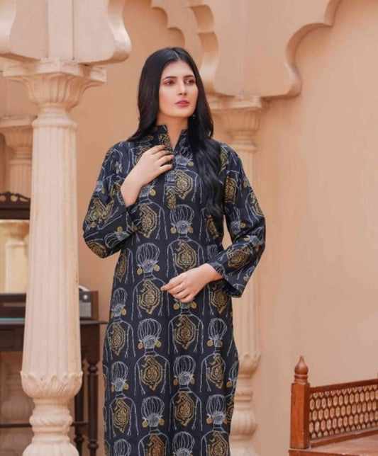Ethnic Brand Premium Linen Two-Piece Stitched Suit Winter 2025