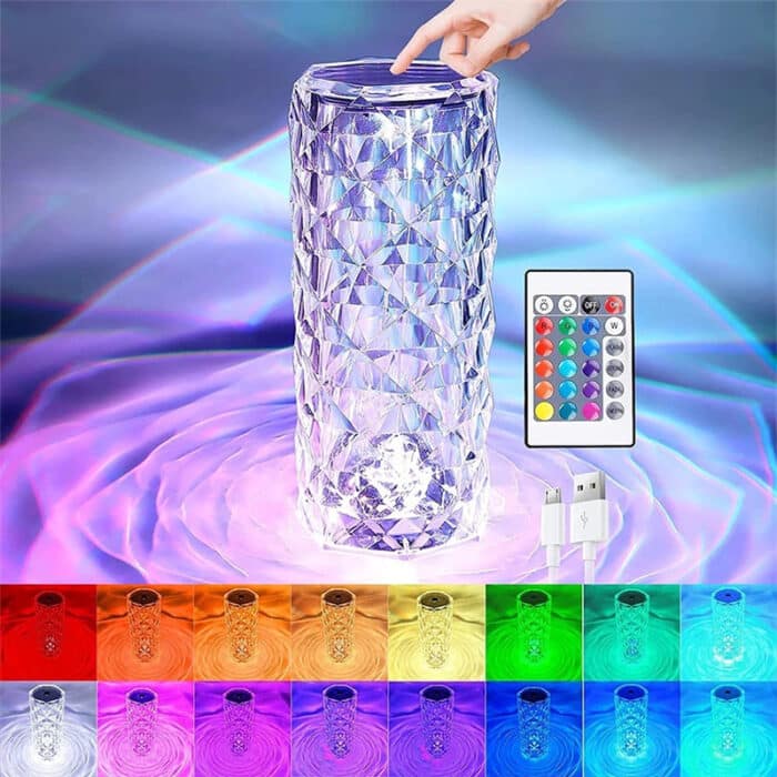Rechargeable 16 Colors RGB Rose LED Night Light
