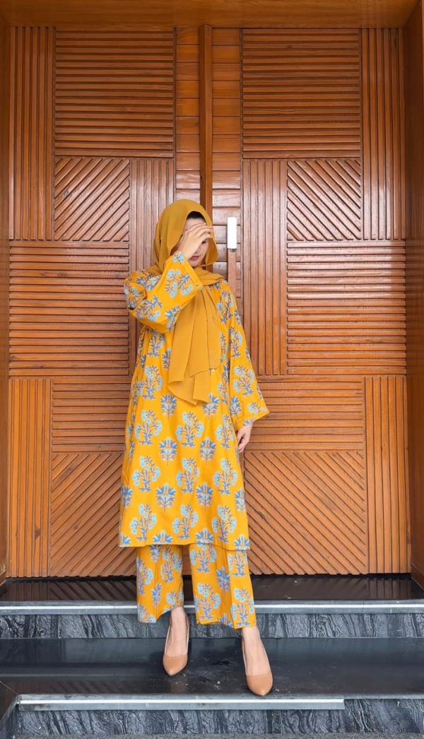 Elegant Mustard Stitched Sapphire Suits - Premium Linen Collection (2PC)