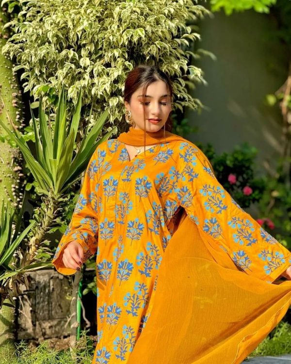 Elegant Mustard Stitched Sapphire Suits - Premium Linen Collection (2PC)